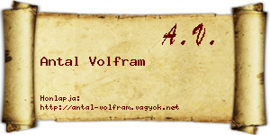 Antal Volfram névjegykártya